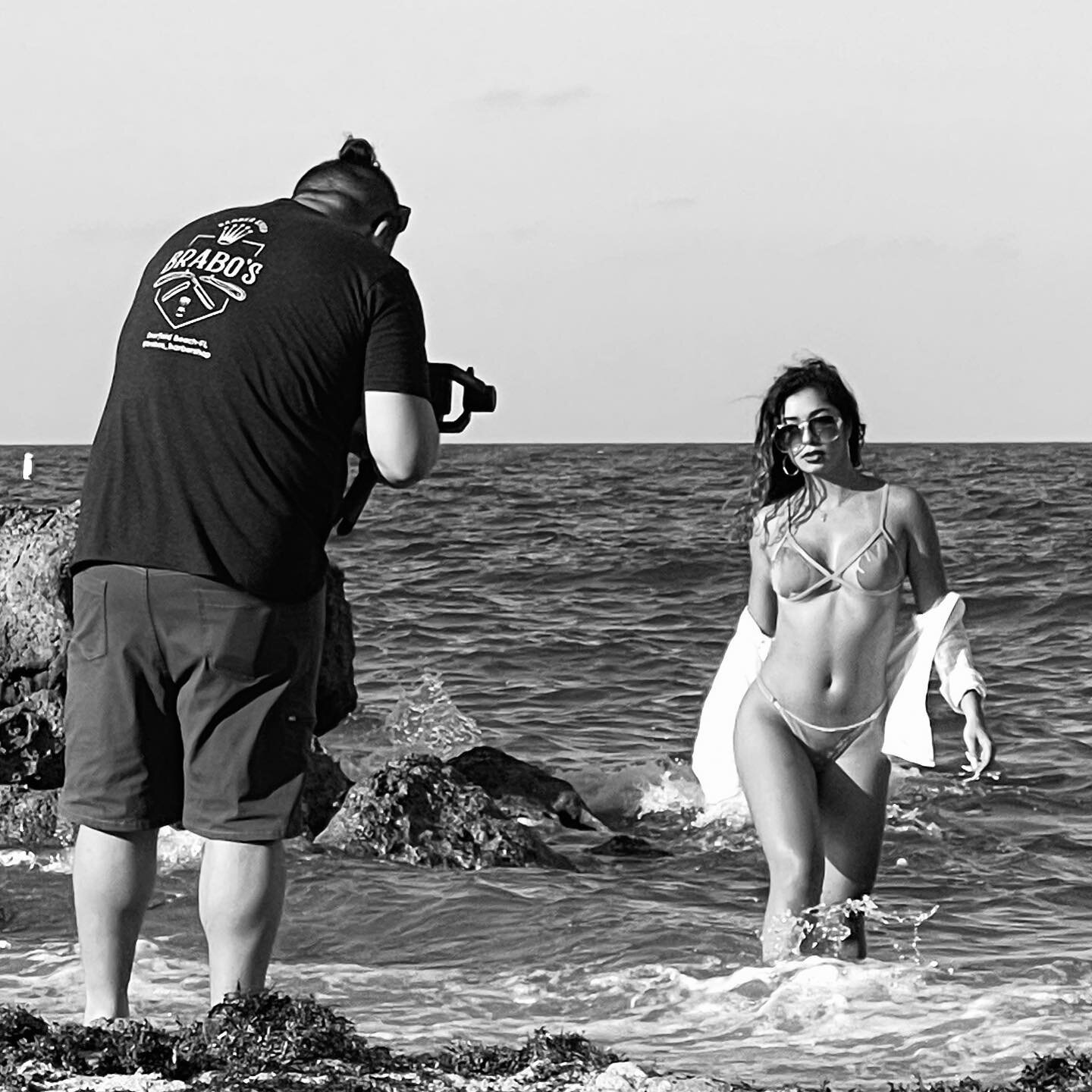 Instagram posing on the beach.